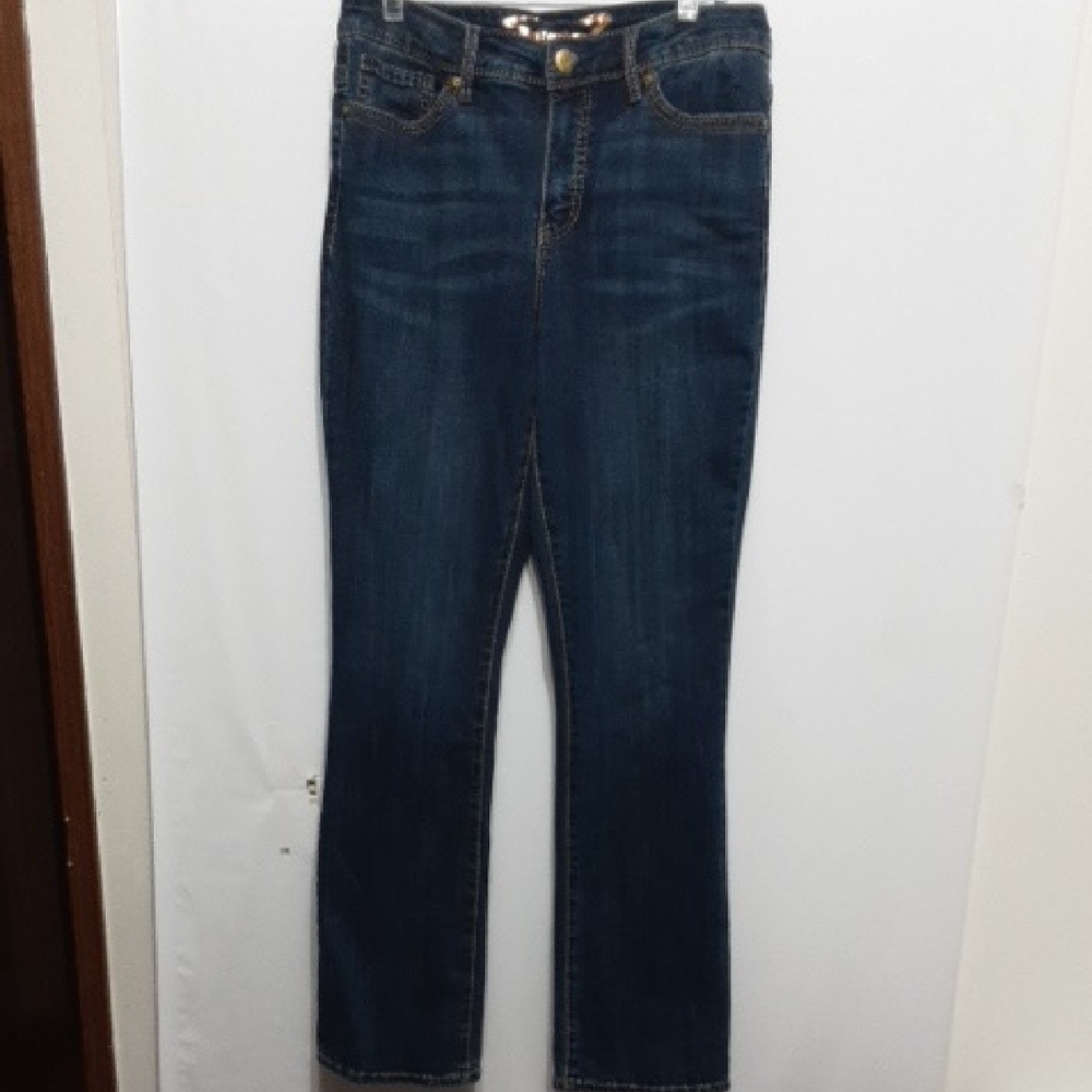 Seven7 Dark Blue Straight Leg Women's 10 Jeans